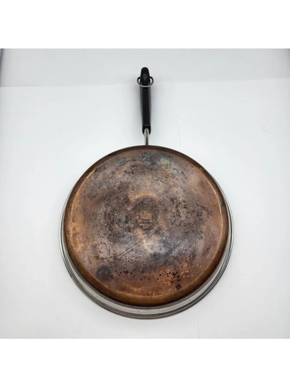 Vintage Revere Ware Skillet Frying Pan 10 Inch Copper Bottom No Lid